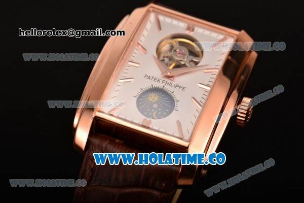 Patek Philippe Gondolo Asia Manual Winding Rose Gold Case with Silver Dial and Stick Markers - Click Image to Close